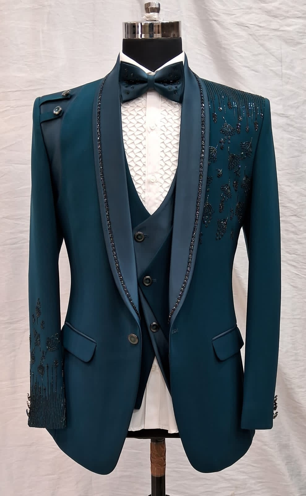 Party Teal Blue Designer Tuxedo Suit
